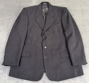 Members Only Black Corduroy 48L Three Button Men Sport Coat Blazer FS BnftsChrty